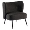 Fauteuil crapaud tissu gris anthracite Casita RIPPLE 70cm