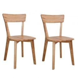 Lot de 2 chaises de salle a manger vintage en chêne massif 47cm JONAS