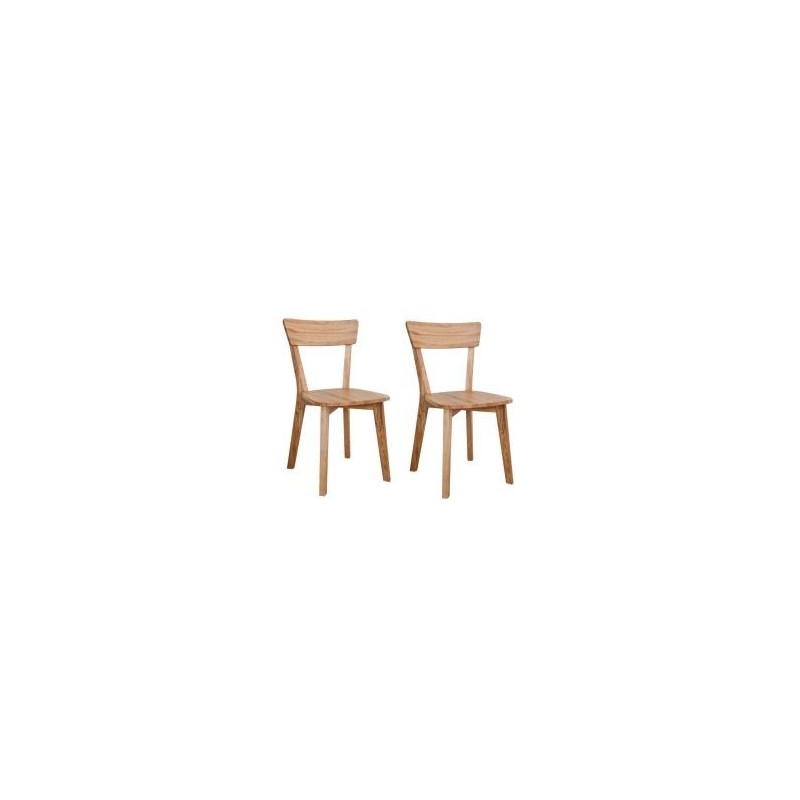 Lot de 2 chaises de salle a manger vintage en chêne massif 47cm JONAS