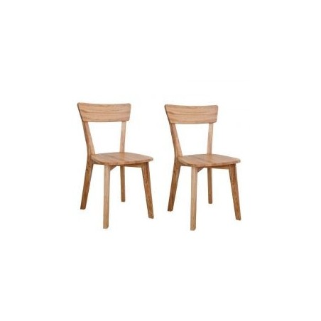 Lot de 2 chaises de salle a manger vintage en chêne massif 47cm JONAS