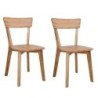 Lot de 2 chaises de salle a manger vintage en chêne massif 47cm JONAS