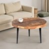 Table basse ronde bois recyclé industriel MELISSA 70cm