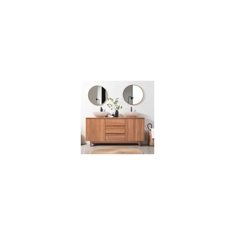 Meuble salle de bain 3 tiroirs en teck massif 150cm NINO
