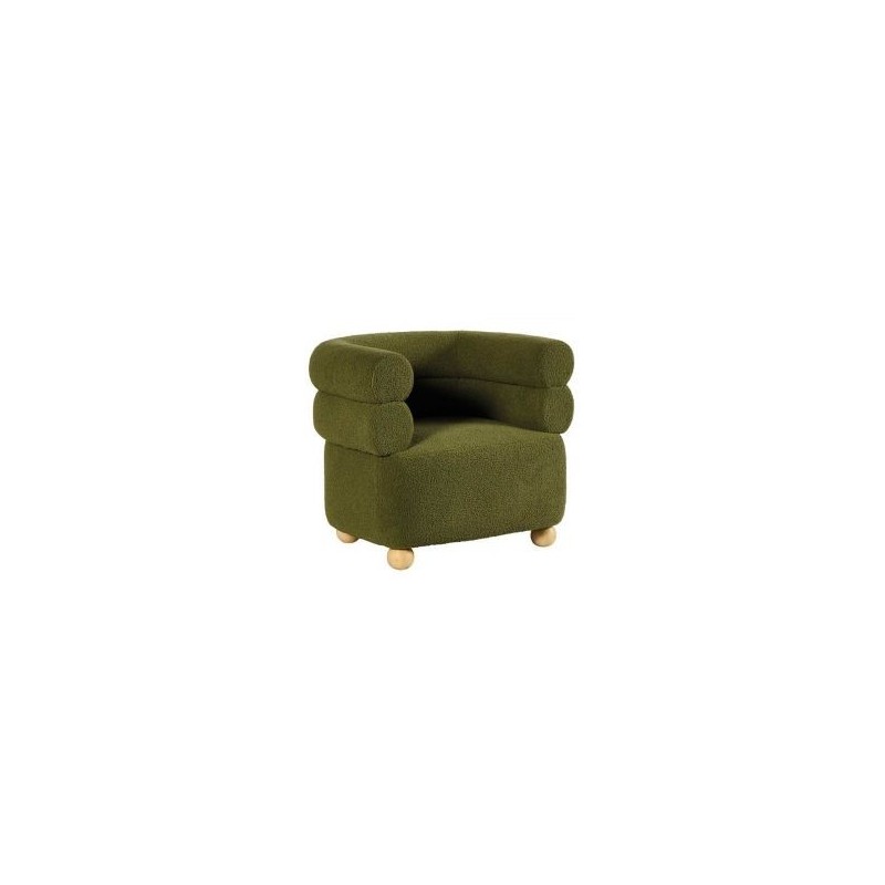 Fauteuil cabriolet moderne tissu vert 82cm Casita WALA