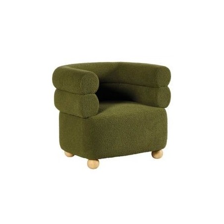 Fauteuil cabriolet moderne tissu vert 82cm Casita WALA