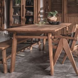Table à manger rectangulaire en teck massif recyclé 180cm d-bodhi ARTISAN