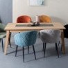 Table chêne massif blanchi et décor marbre 180cm Casita STORIA
