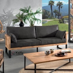 Canapé teck 3 places Dunmore Casita DUNFA3GOBGRI