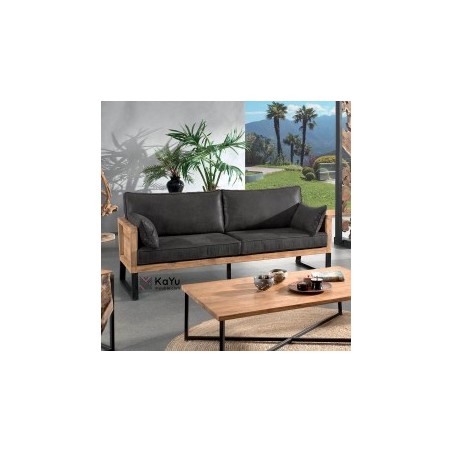 Canapé teck 3 places Dunmore Casita DUNFA3GOBGRI