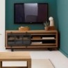Meuble TV industriel pin massif brossé 140cm LOFT Casita LOFTV 140V