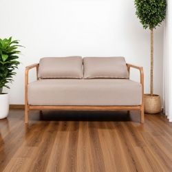 Canapé design en teck massif et tissu 135cm CLASSY d-bodhi