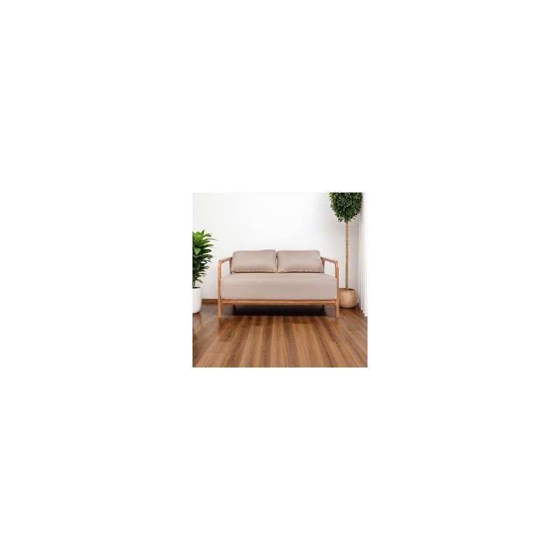 Canapé design en teck massif et tissu 135cm CLASSY d-bodhi