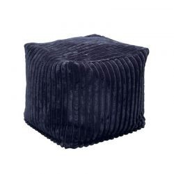 Pouf en velours côtelé gris anthracite Casita LIZARD