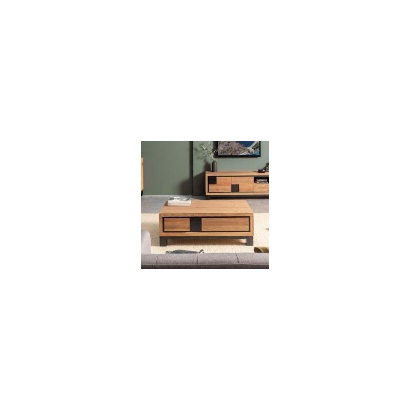 Table basse pin massif brossé 115cm CUBO Casita CUBTABA 1TIR