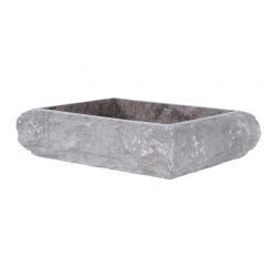 Vasque à poser rectangulaire en marbre gris 50cm RK-FM GREY