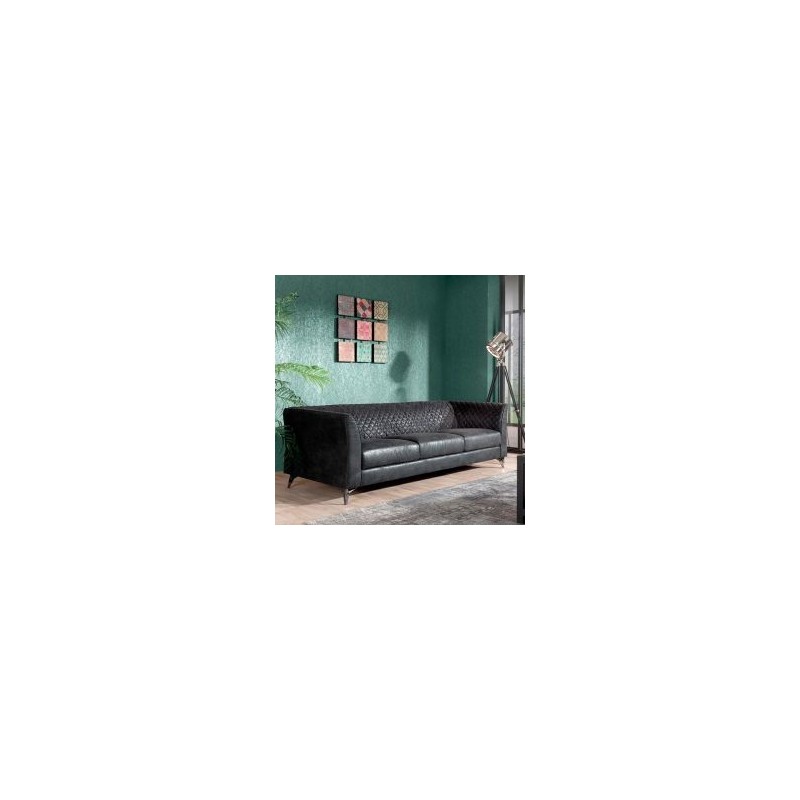 Canapé 3 places tissu gris Liverpool Casita LIVEF3GOBGRI