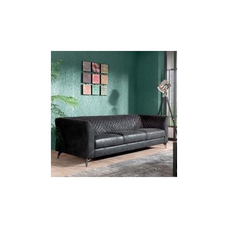 Canapé 3 places tissu gris Liverpool Casita LIVEF3GOBGRI
