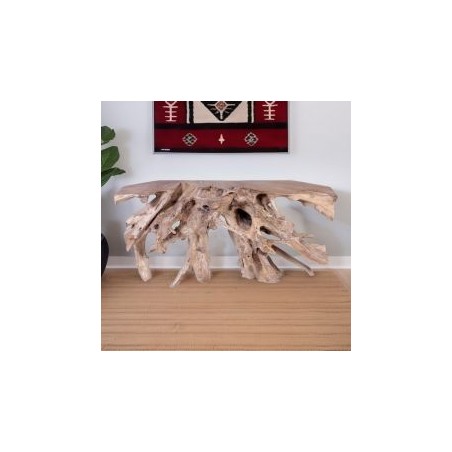 Console naturelle en racine de teck brute SOUCHE 160cm