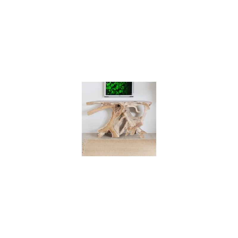 Console naturelle en racine de teck brute SOUCHE 120cm