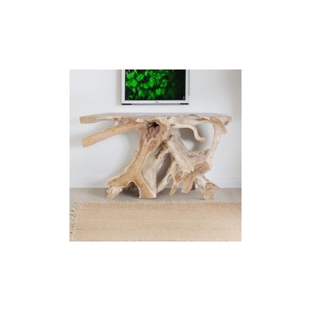 Console naturelle en racine de teck brute SOUCHE 120cm