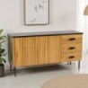 Buffet noir et bois moderne frêne et métal 160cm SYDNEY Casita