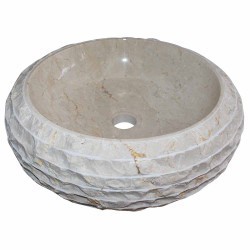 Vasque ronde à poser en marbre crème Ø40cm DN-M CREAM