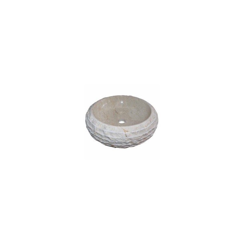 Vasque ronde à poser en marbre crème Ø40cm DN-M CREAM
