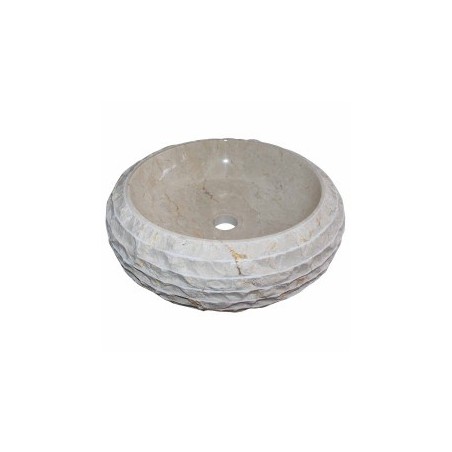 Vasque ronde à poser en marbre crème Ø40cm DN-M CREAM