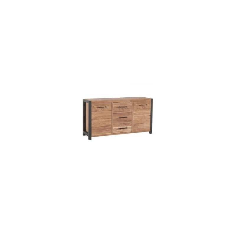 Buffet bas chêne et métal 150cm Catane Casita