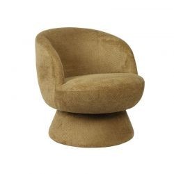 Fauteuil rond pivotant tissu vert Casita LADOGA