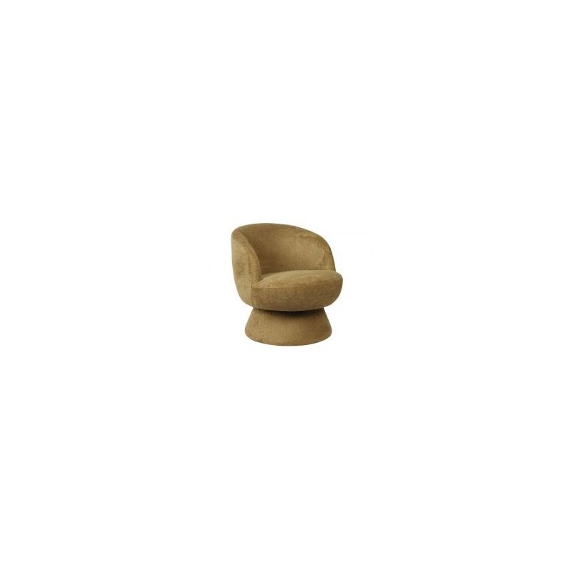 Fauteuil rond pivotant tissu vert Casita LADOGA