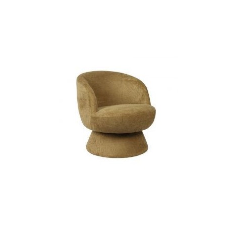 Fauteuil rond pivotant tissu vert Casita LADOGA