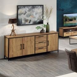Bahut teck et métal 195cm Roster Casita