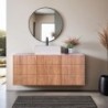 Meuble vasque suspendu teck massif 3 portes 120cm BASIC