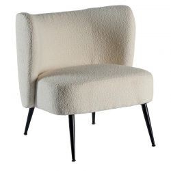 Fauteuil crapaud tissu blanc Casita RIPPLE 70cm