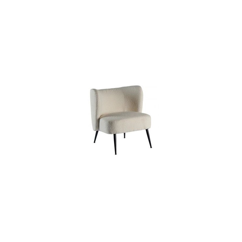 Fauteuil crapaud tissu blanc Casita RIPPLE 70cm