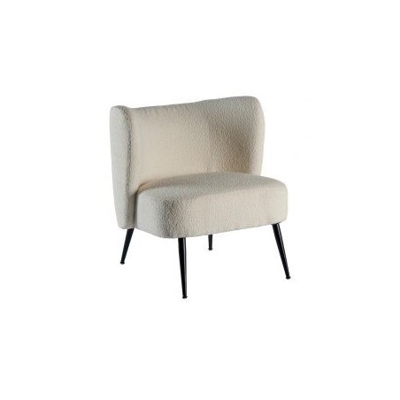Fauteuil crapaud tissu blanc Casita RIPPLE 70cm