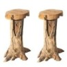 Lot de 2 tabourets de bar racine de teck 40cm Farmer Casita FARTABOUHT