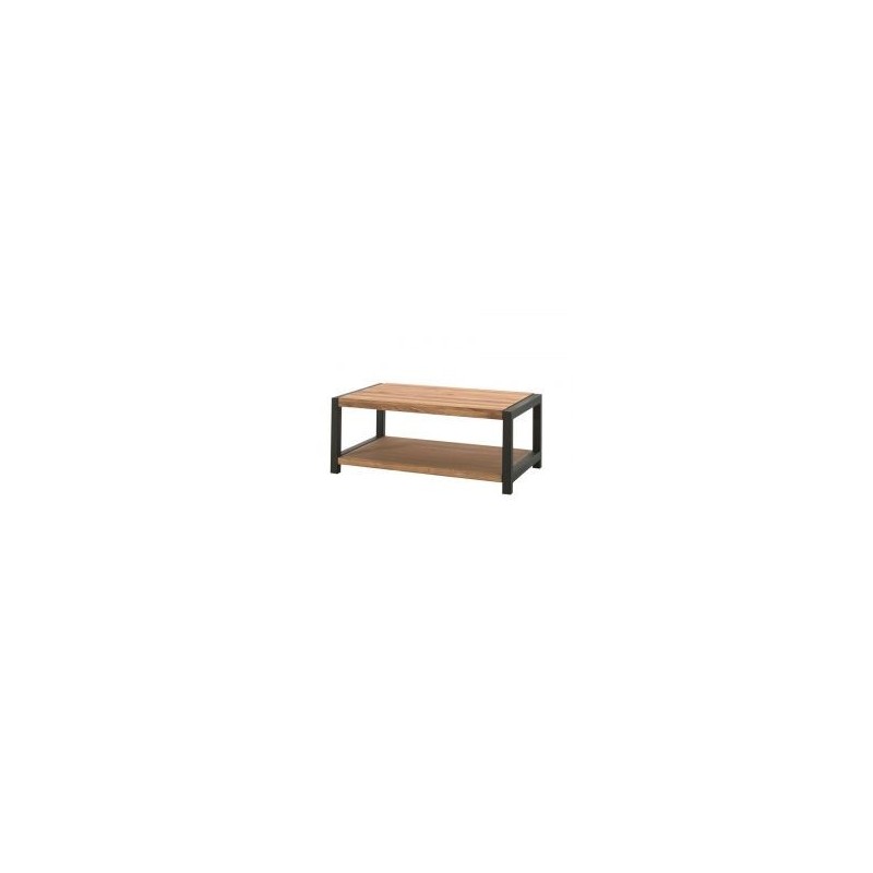Table basse chêne et métal double plateau 110cm Catane Casita