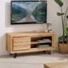 Meuble TV moderne en chêne massif huilé 117cm Wave Casita