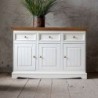 Buffet blanc en bois de pin massif 130cm BIANCA 3 portes
