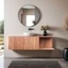 Meuble vasque suspendu teck massif 2 portes 120cm SUSANE