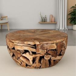 Table basse ronde racine de teck Ø100cm Casita WISTABARO