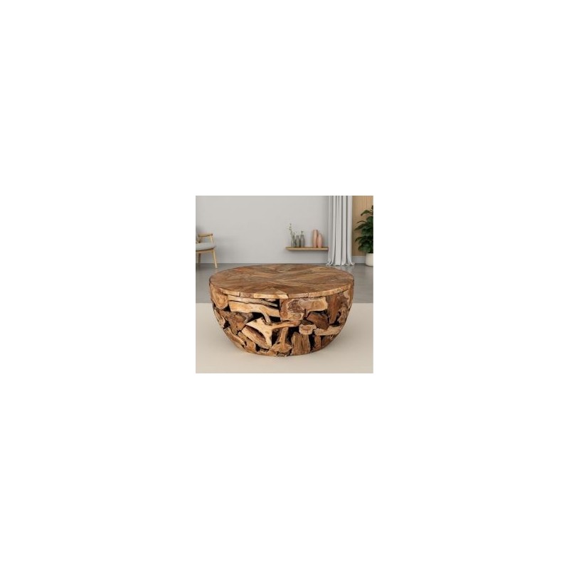 Table basse ronde racine de teck Ø100cm Casita WISTABARO