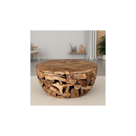 Table basse ronde racine de teck Ø100cm Casita WISTABARO