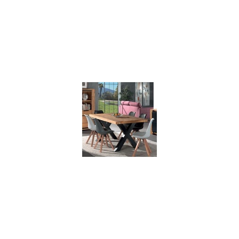 Table pin pied X 180cm Coopers Casita COOTA180 pied croix noir