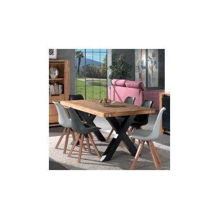 Table pin pied X 180cm Coopers Casita COOTA180 pied croix noir