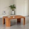 Table basse arrondie bois de chêne huilé rétro 115cm WINTON Casita