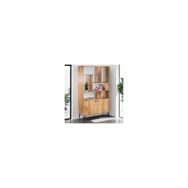 Etagère bois clair industriel SERENA 100cm