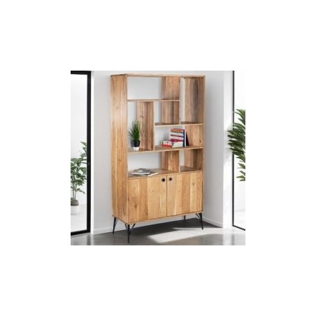 Etagère bois clair industriel SERENA 100cm